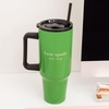 image:imagekate spade new york 40 Ounce Tumbler with Handle and Straw Cupholder Friendly Double Wall Stainless Steel Insulated Cup GreenGreen