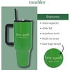 image:imagekate spade new york 40 Ounce Tumbler with Handle and Straw Cupholder Friendly Double Wall Stainless Steel Insulated Cup GreenGreen
