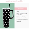 image:imagekate spade new york 40 Ounce Tumbler with Handle and Straw Cupholder Friendly Double Wall Stainless Steel Insulated Cup GreenPicture Dot