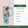 image:imagekate spade new york 40 Ounce Tumbler with Handle and Straw Cupholder Friendly Double Wall Stainless Steel Insulated Cup GreenSafari Floral