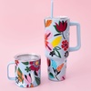 image:imagekate spade new york 40 Ounce Tumbler with Handle and Straw Cupholder Friendly Double Wall Stainless Steel Insulated Cup GreenSafari Floral