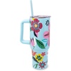 image:imagekate spade new york 40 Ounce Tumbler with Handle and Straw Cupholder Friendly Double Wall Stainless Steel Insulated Cup GreenSafari Floral
