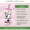 image:imagekate spade new york Acrylic Tumbler with Lid and Straw 24 oz Tumbler Slim Double Wall Tumbler Book ClubCharmed Library