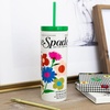 image:imagekate spade new york Acrylic Tumbler with Lid and Straw 24 oz Tumbler Slim Double Wall Tumbler Book ClubMagazine