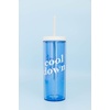 image:imagekate spade new york Acrylic Tumbler with Lid and Straw 24 oz Tumbler Slim Double Wall Tumbler Spade SmileyBlue
