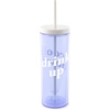 image:imagekate spade new york Acrylic Tumbler with Lid and Straw 24 oz Tumbler Slim Double Wall Tumbler Spade SmileyBlue