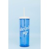 image:imagekate spade new york Acrylic Tumbler with Lid and Straw 24 oz Tumbler Slim Double Wall Tumbler Spade SmileyBlue