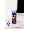 image:imagekate spade new york Acrylic Tumbler with Lid and Straw 24 oz Tumbler Slim Double Wall Tumbler Spade SmileyBlue