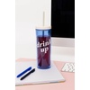 image:imagekate spade new york Acrylic Tumbler with Lid and Straw 24 oz Tumbler Slim Double Wall Tumbler Spade SmileyBlue