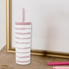 image:imagekate spade new york Acrylic Tumbler with Lid and Straw 24 oz Tumbler Slim Double Wall Tumbler Spade SmileyGoddess Stripe