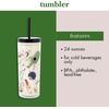 image:imagekate spade new york Acrylic Tumbler with Lid and Straw 24 oz Tumbler Slim Double Wall Tumbler Spade SmileyNew York Dream