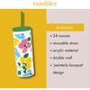 image:imagekate spade new york Acrylic Tumbler with Lid and Straw 24 oz Tumbler Slim Double Wall Tumbler Spade SmileyPainterly Bouquet