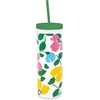 image:imagekate spade new york Acrylic Tumbler with Lid and Straw 24 oz Tumbler Slim Double Wall Tumbler Spade SmileyPainterly Bouquet