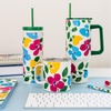 image:imagekate spade new york Acrylic Tumbler with Lid and Straw 24 oz Tumbler Slim Double Wall Tumbler Spade SmileyPainterly Bouquet