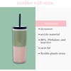 image:imagekate spade new york Acrylic Tumbler with Lid and Straw 24 oz Tumbler Slim Double Wall Tumbler Spade SmileyPetite Stripe