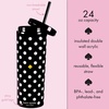 image:imagekate spade new york Acrylic Tumbler with Lid and Straw 24 oz Tumbler Slim Double Wall Tumbler Spade SmileyPolka Dots