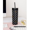 image:imagekate spade new york Acrylic Tumbler with Lid and Straw 24 oz Tumbler Slim Double Wall Tumbler Spade SmileyPolka Dots