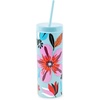 image:imagekate spade new york Acrylic Tumbler with Lid and Straw 24 oz Tumbler Slim Double Wall Tumbler Spade SmileySafari Floral