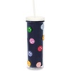 image:imagekate spade new york Acrylic Tumbler with Lid and Straw 24 oz Tumbler Slim Double Wall Tumbler Spade SmileySpade Smiley