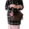 image:imagekate spade new york Charmed Smooth Leather On A Roll Taxi Leather Bag CharmPeony Blossom Rose