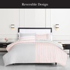 image:imagekate spade new york Curious Garden 3Piece FullQueen Comforter Set 100 Cotton Reversible Cover All Season Warmth Bedding Machine Washable Pink MulticolorEngineered Stripe