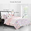 image:imagekate spade new york Curious Garden 3Piece FullQueen Comforter Set 100 Cotton Reversible Cover All Season Warmth Bedding Machine Washable Pink MulticolorCurious Garden