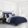 image:imagekate spade new york Curious Garden 3Piece FullQueen Comforter Set 100 Cotton Reversible Cover All Season Warmth Bedding Machine Washable Pink MulticolorSateen Ruffle Navy