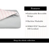 image:imagekate spade new york Curious Garden 3Piece FullQueen Comforter Set 100 Cotton Reversible Cover All Season Warmth Bedding Machine Washable Pink MulticolorEngineered Stripe