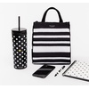 image:imagekate spade new york Cute Lunch Bag for Women Large Capacity Lunch Tote Adult Lunch Box with Silver Thermal Insulated Interior Lining and Storage Pocket Book ClubSarah Stripe