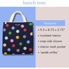 image:imagekate spade new york Cute Lunch Bag for Women Large Capacity Lunch Tote Adult Lunch Box with Silver Thermal Insulated Interior Lining and Storage Pocket Book ClubSpade Smiley