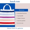 image:imagekate spade new york Cute Lunch Bag for Women Large Capacity Lunch Tote Adult Lunch Box with Silver Thermal Insulated Interior Lining and Storage Pocket Book ClubCandy Stripe