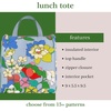 image:imagekate spade new york Cute Lunch Bag for Women Large Capacity Lunch Tote Adult Lunch Box with Silver Thermal Insulated Interior Lining and Storage Pocket Book ClubFlower Bed
