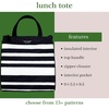 image:imagekate spade new york Cute Lunch Bag for Women Large Capacity Lunch Tote Adult Lunch Box with Silver Thermal Insulated Interior Lining and Storage Pocket Book ClubSarah Stripe