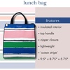 image:imagekate spade new york Cute Lunch Bag for Women Large Capacity Lunch Tote Adult Lunch Box with Silver Thermal Insulated Interior Lining and Storage Pocket Book ClubOcean Stripe