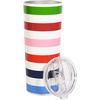 image:imagekate spade new york Cute Stainless Steel Mug 24 Ounce Travel Tumbler Double Wall Insulated Cup with Lid Picture Dot BlackWhiteAdventure Stripe