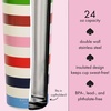 image:imagekate spade new york Cute Stainless Steel Mug 24 Ounce Travel Tumbler Double Wall Insulated Cup with Lid Picture Dot BlackWhiteAdventure Stripe