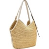 image:imagekate spade new york Deco Fine Grain Leather Tulip ToteNatural Straw