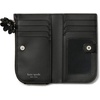 image:imagekate spade new york Devin I Love You Script Embossed Leather Small Slim Bifold WalletGlazed Black With Novel Zip Pull