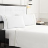 image:imagekate spade new york Dot Queen Sheet Set 300 Thread Count and 100 Cotton All Season 4 Piece Bedding Set Machine Washable White and BlackGreen