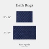 image:imagekate spade new york Dotted Woven Bath Rug 17 in x 24 in Absorbent Bath Mat Slip Resistant Made from 100 Cotton Machine Washable French NavyFrench Navy