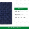 image:imagekate spade new york Dotted Woven Bath Rug 17 in x 24 in Absorbent Bath Mat Slip Resistant Made from 100 Cotton Machine Washable French NavyFrench Navy