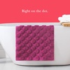 image:imagekate spade new york Dotted Woven Bath Rug 17 in x 24 in Absorbent Bath Mat Slip Resistant Made from 100 Cotton Machine Washable French NavyFuschia Red