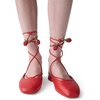 image:imagekate spade new york Eloise Strawberry Smooth Leather Ankle Wrap Mule FlatHeirloom Tomato Strawberry