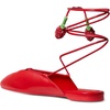 image:imagekate spade new york Eloise Strawberry Smooth Leather Ankle Wrap Mule FlatHeirloom Tomato Strawberry