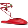 image:imagekate spade new york Eloise Strawberry Smooth Leather Ankle Wrap Mule FlatHeirloom Tomato Strawberry