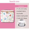 image:imagekate spade new york Insulated Lunch Tote Small Lunch Cooler Cute Lunch Bag for Women Striped Thermal Bag with Double Zipper Close and Carrying Handle Invite OnlyJoyful Garden