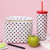 image:imagekate spade new york Insulated Lunch Tote Small Lunch Cooler Cute Lunch Bag for Women Striped Thermal Bag with Double Zipper Close and Carrying Handle Invite OnlyLadybug Dot