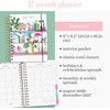 image:imagekate spade new york Large Planner 85 x 725 Spiral Bound Agenda with Monthly amp Weekly Layouts Goal Tracker Vacation Planner Stickers Tabs Elastic Closure amp Pocket August 2026December 2027 Joyful GardenBookshelf