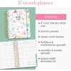 image:imagekate spade new york Large Planner 85 x 725 Spiral Bound Agenda with Monthly amp Weekly Layouts Goal Tracker Vacation Planner Stickers Tabs Elastic Closure amp Pocket August 2026December 2027 Joyful GardenJoyful Garden