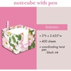 image:imagekate spade new york Note Cube with 400 Blank Sheets and Black Ink Pen Cute Paper Holder for Desk Joyful GardenHidden Garden